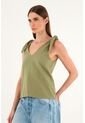 Camisa Verde De Escote En V Y Tiras Para Mujer de Tennis