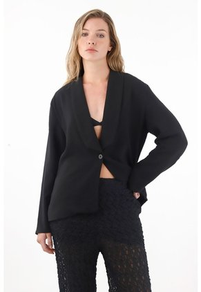 Tennis Abrigo Tipo Blazer Negro Para Mujer