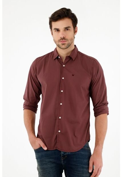 Camisa Manga Larga De 100% Algodón Para Hombre