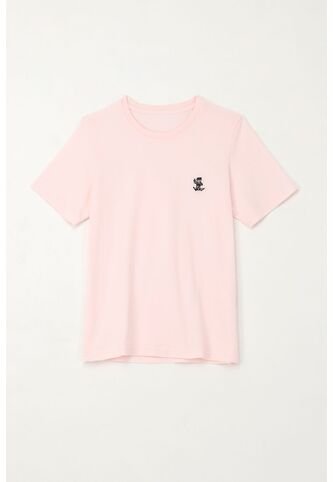 Camiseta Con Estampado En Algodón 100% Rosada Para Niño Tennis