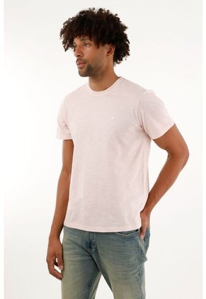 Camiseta Manga Corta Rosada Para Hombre