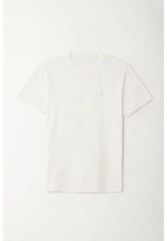 Tennis Camiseta Con Raqueta Bordada Crudo Para Hombre Tennis