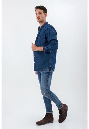 Camisa Azul Para Hombre