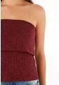 Camiseta Strapless Roja Con Escote Elástico Para Mujer de Tennis
