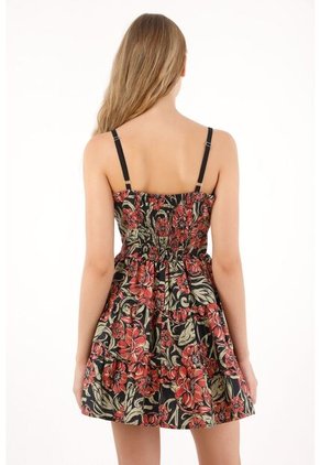 Tennis Vestido Corto Estampado De Flores Multicolor Para Mujer