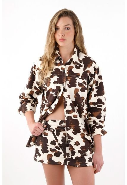 Falda Corta Con Estampado Animal Print Para Mujer