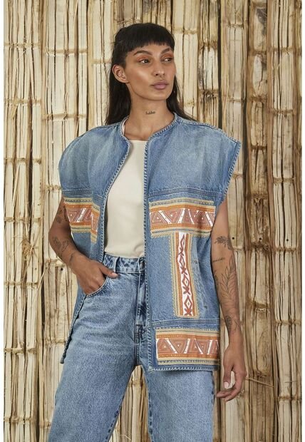 Chaleco En Denim Para Mujer