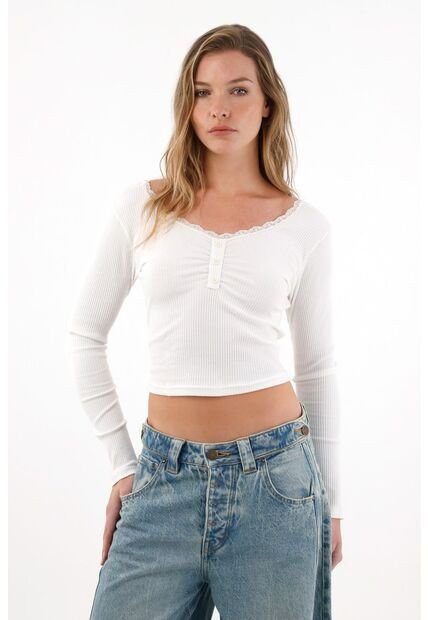 Tennis Camiseta Ajustada Con Encaje Para Mujer