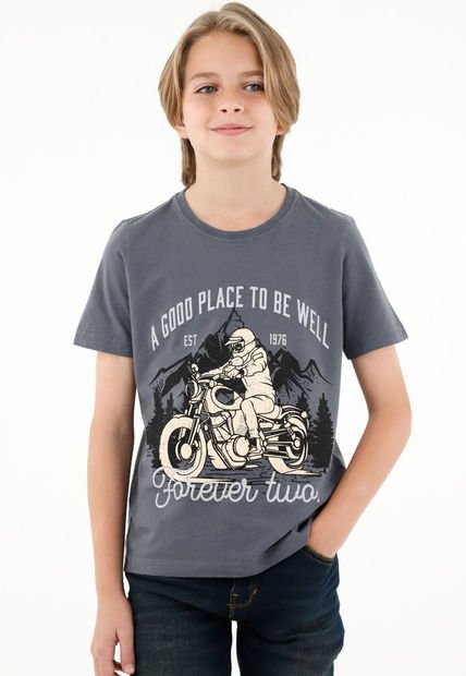 Camiseta Gris Estampada Para Niño