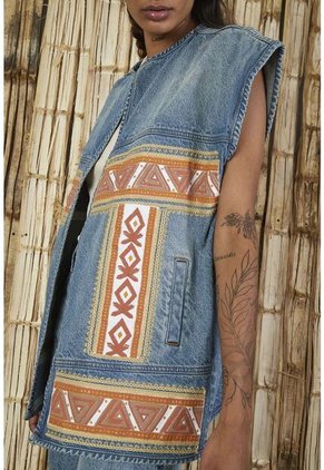 Chaleco En Denim Para Mujer