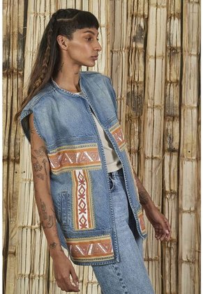 Chaleco En Denim Para Mujer