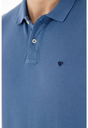 Polo Azul 100% Algodón Para Hombre