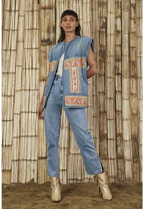 Chaleco En Denim Para Mujer
