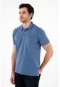 Polo Azul 100% Algodón Para Hombre de Tennis
