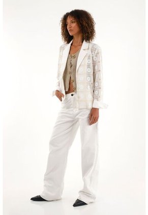 Tennis Chaqueta Tipo Blazer Con Detalles Tejidos Para Mujer