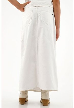 Falda Blanca Cinco Bolsillos Para Niña