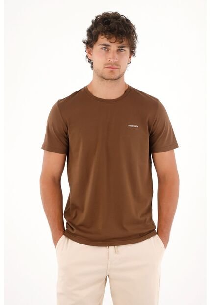 Tennis Camiseta Jersey Con Mini Estampado Café Para Hombre