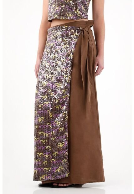 Tennis Falda Larga Tipo Pareo Con Lentejuelas Para Mujer