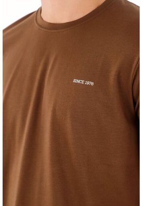 Tennis Camiseta Jersey Con Mini Estampado Café Para Hombre