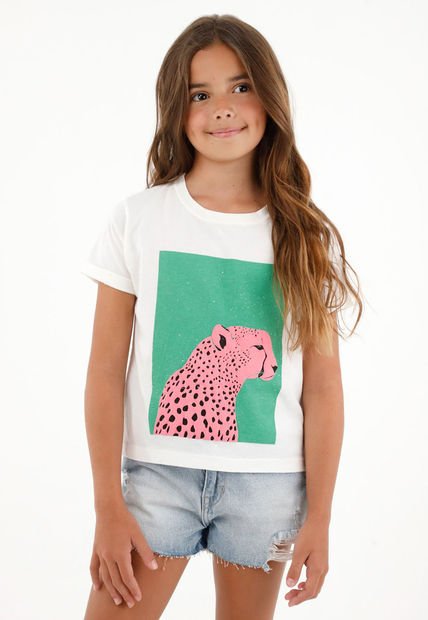 Camiseta Con Estampado Frontal Para Niña