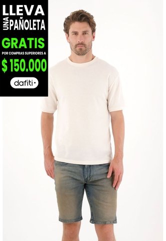 Tennis Bermuda En Denim Azul Para Hombre Tennis