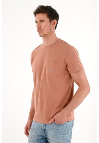 Tennis Camiseta Con Bolsillo Delantero Café Para Hombre Tennis