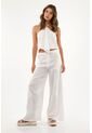 Tennis Pantalón Bota Amplia Con Detalles En Ojalillo Para Mujer de Tennis