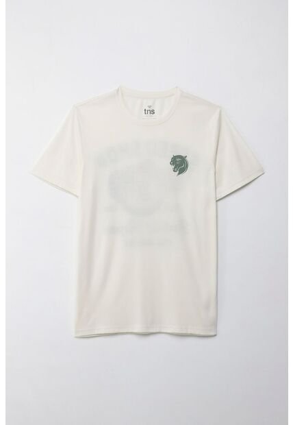 Tennis Camiseta Manga Corta Estampada Crudo Para Hombre