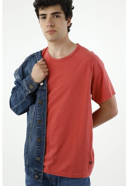 Camiseta Roja Con Detalle Frontal Para Hombre