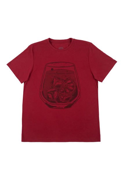 Camiseta Roja Con Estampado Para Hombre