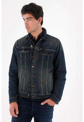 Tennis Chaqueta En Denim Estampada Para Hombre