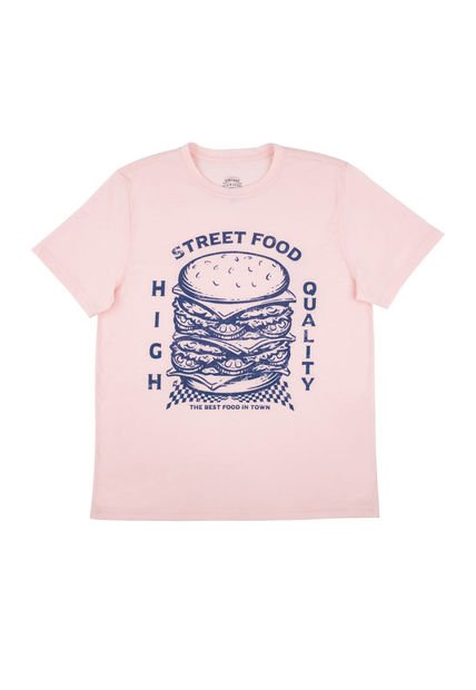 Camiseta Rosada Manga Corta Para Hombre