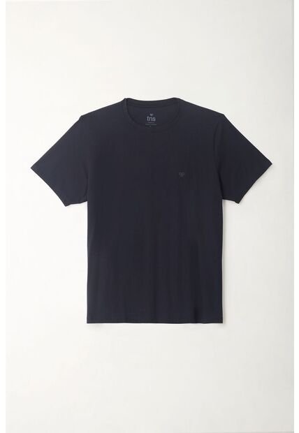 Camiseta Cuello Redondo Azul Para Hombre