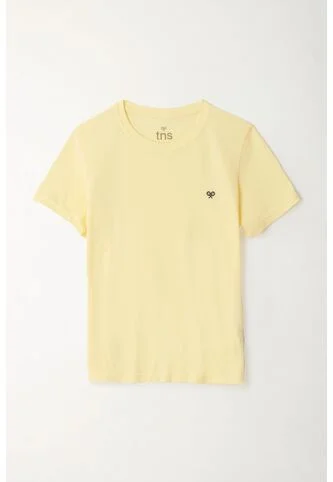 Camiseta Manga Corta Amarilla Para Niño Tennis