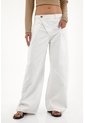 Tennis Jean Wide Leg Con Bolsillos Asimétricos Blanco Para Mujer de Tennis