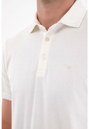 Tennis Polo Con Raqueta Bordada Crudo Para Hombre