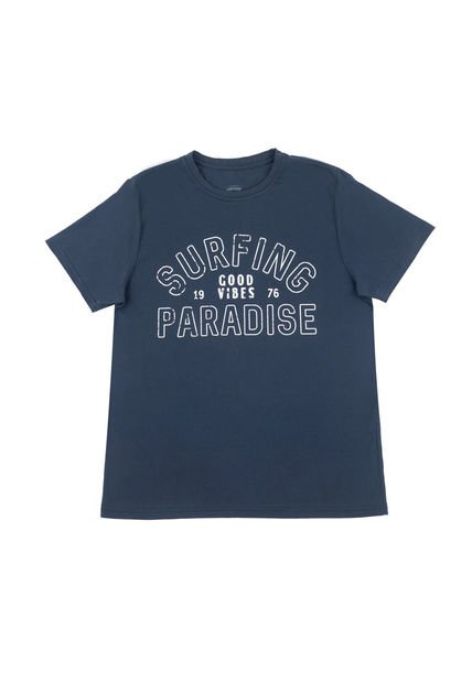 Camiseta Azul De Manga Corta Para Hombre