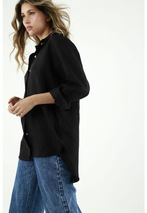 Camisa Negra Manga Larga Para Mujer