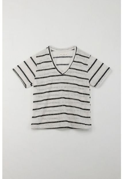 Camiseta Con Diseño Preteñido A Rayas Para Mujer