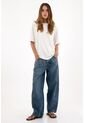 Tennis Camiseta Oversize Con Cuello En Rib Blanca Para Mujer de Tennis