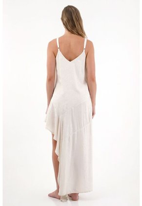 Tennis Vestido Largo Asimétrico De Animal Print Gris Para Mujer