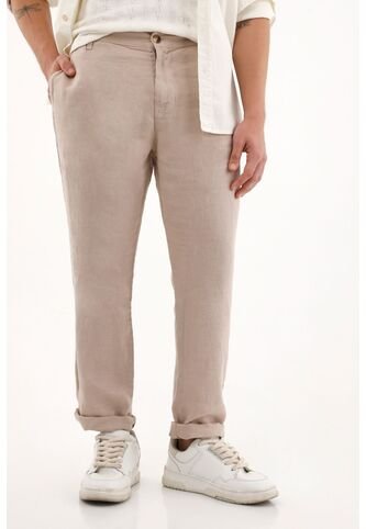 Tennis Pantalón Chino En 100% Lino Café Para Hombre Tennis