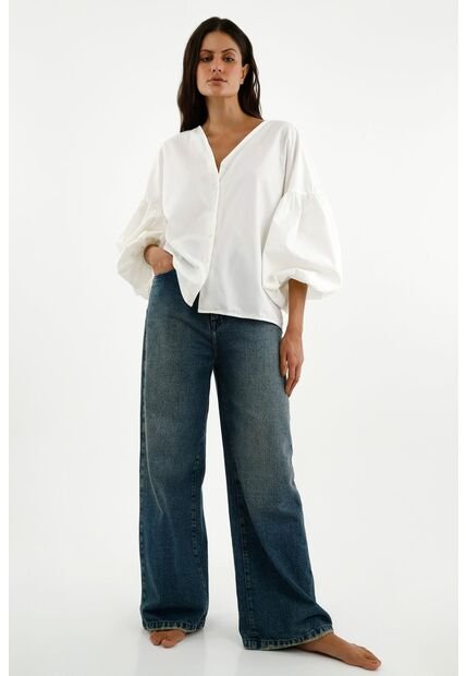 Camisa Oversize Cruda Para Mujer