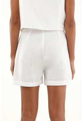 Tennis Bermuda Crudo Con Bordados Decorativos Para Mujer