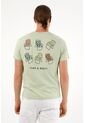 Tennis Camiseta Verde Estampada En Espalda Para Hombre de Tennis