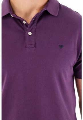 Tennis Polo En Tela Piqué Licra Morada Para Hombre