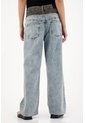 Tennis Jean Wide Leg De Tiro Alto Con Pretina En Contraste Para Mujer de Tennis