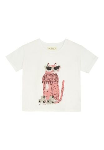 Camiseta Blanca Manga Corta Para Niña Tennis