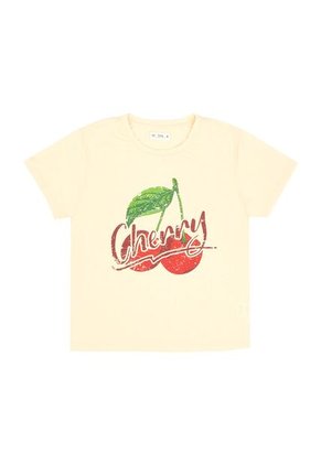 Tennis Camiseta Amarilla Con Estampado De Cereza Para Mujer