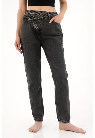 Tennis Jean Mom Tiro Alto En Black Denim Para Mujer Tennis